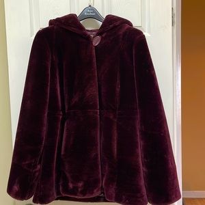 Dennis Basso faux fur hooded coat